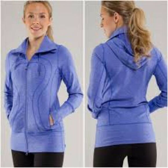 LULULEMON IN STRIDE JACKET - Blue Zip-Up Sz 6 - Picture 1 of 11